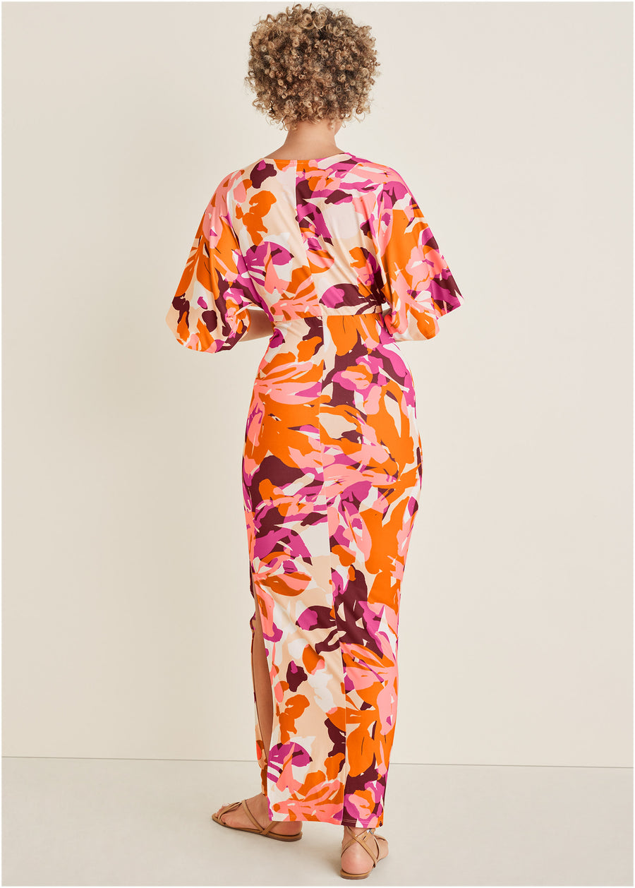 Drape Sleeve Maxi Dress - Desert Floral