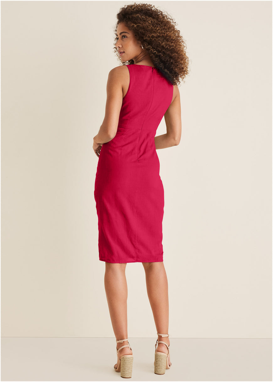 Tie front midi dress - Barberry