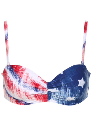 Enhancer Bandeau Bikini Top - Boardwalk Flag Small - thumbnail-3