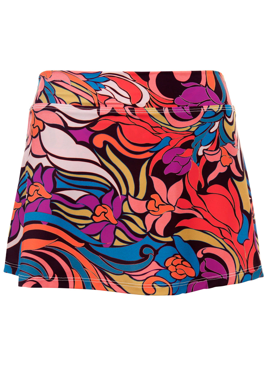 Aruba Swim Skirt - Floral Paisleys