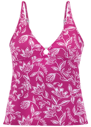 Ensemble tankini triangle dos nu - Hot Field Floral - thumbnail-3