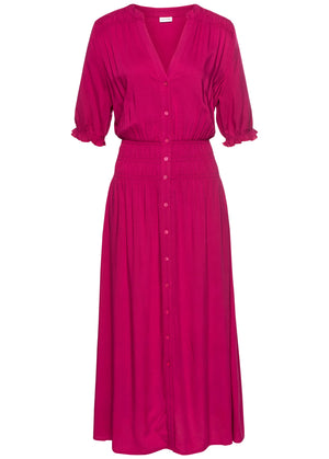 Button Front Maxi Dress - Pink - thumbnail-2