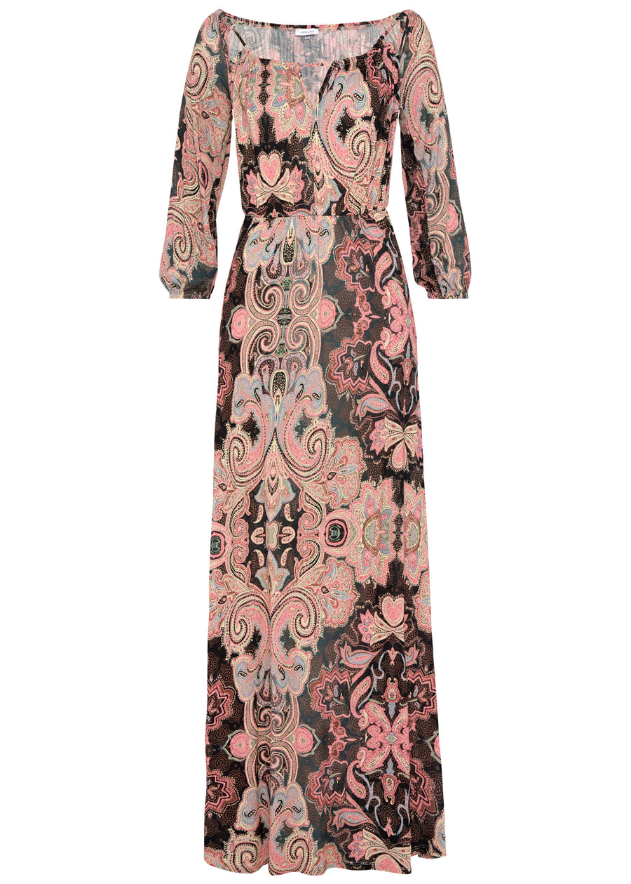 Paisley cutout maxi dress - Pink & Brown Multi