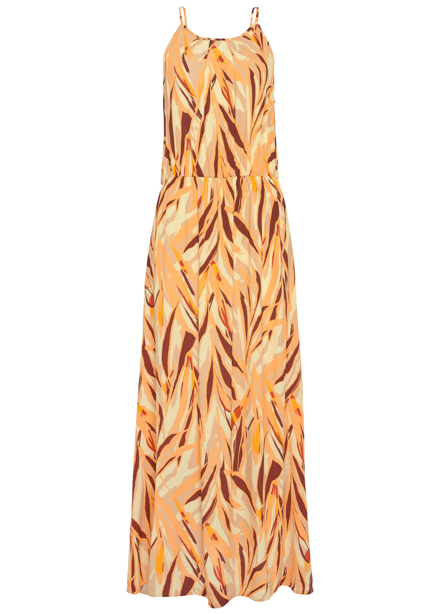 Sleeveless maxi dress - Cream Multi