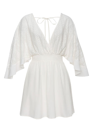 Crochet coverup dress - Cream - thumbnail-3