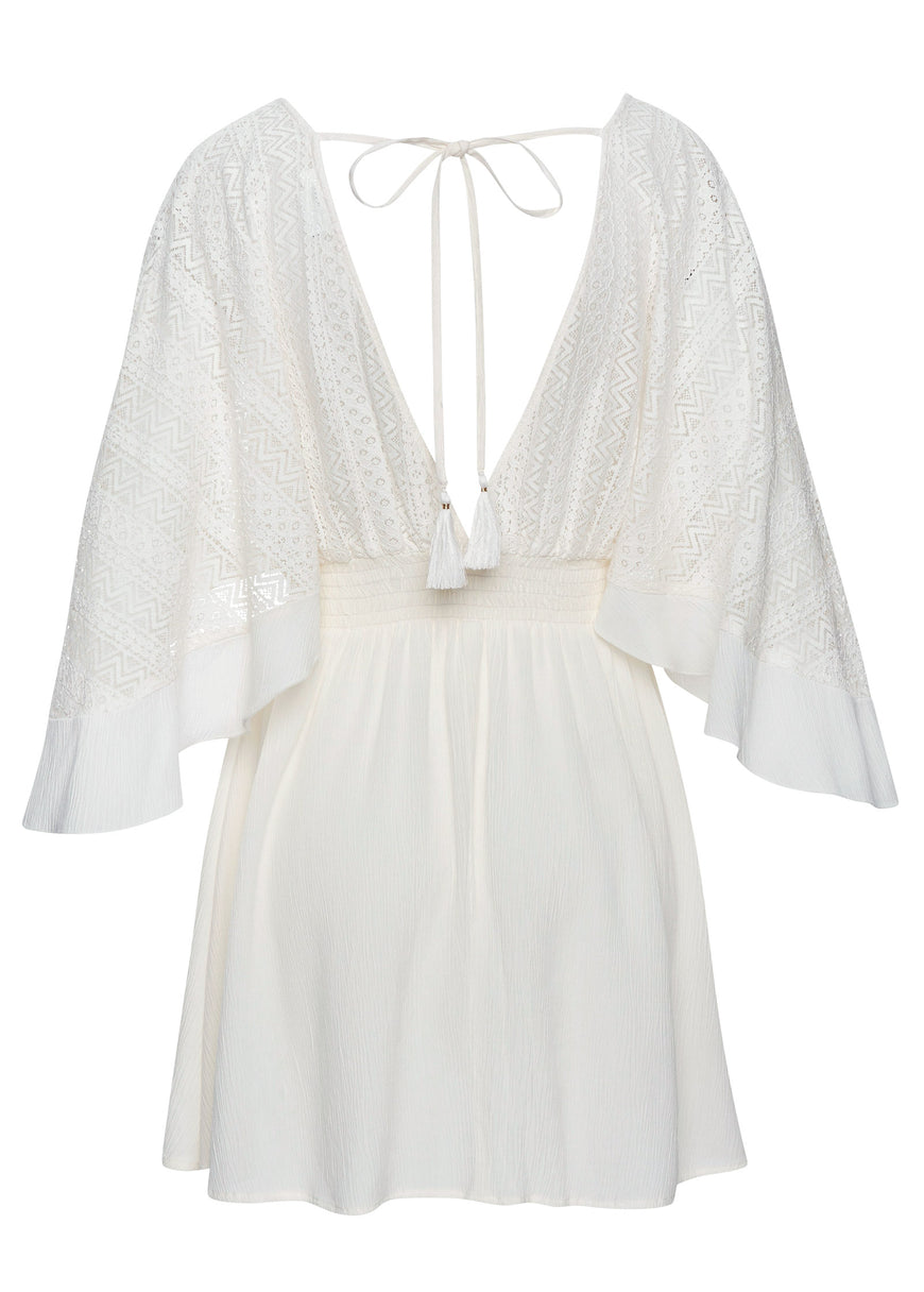 Crochet coverup dress - Cream