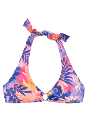 Printed halter bikini top - Key West Tropical - thumbnail-2