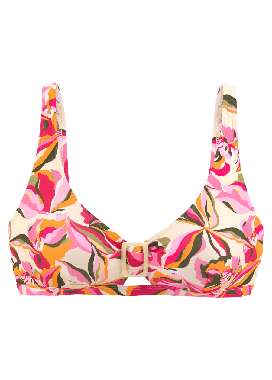 Printed Belt Top - Tropical Sunrise