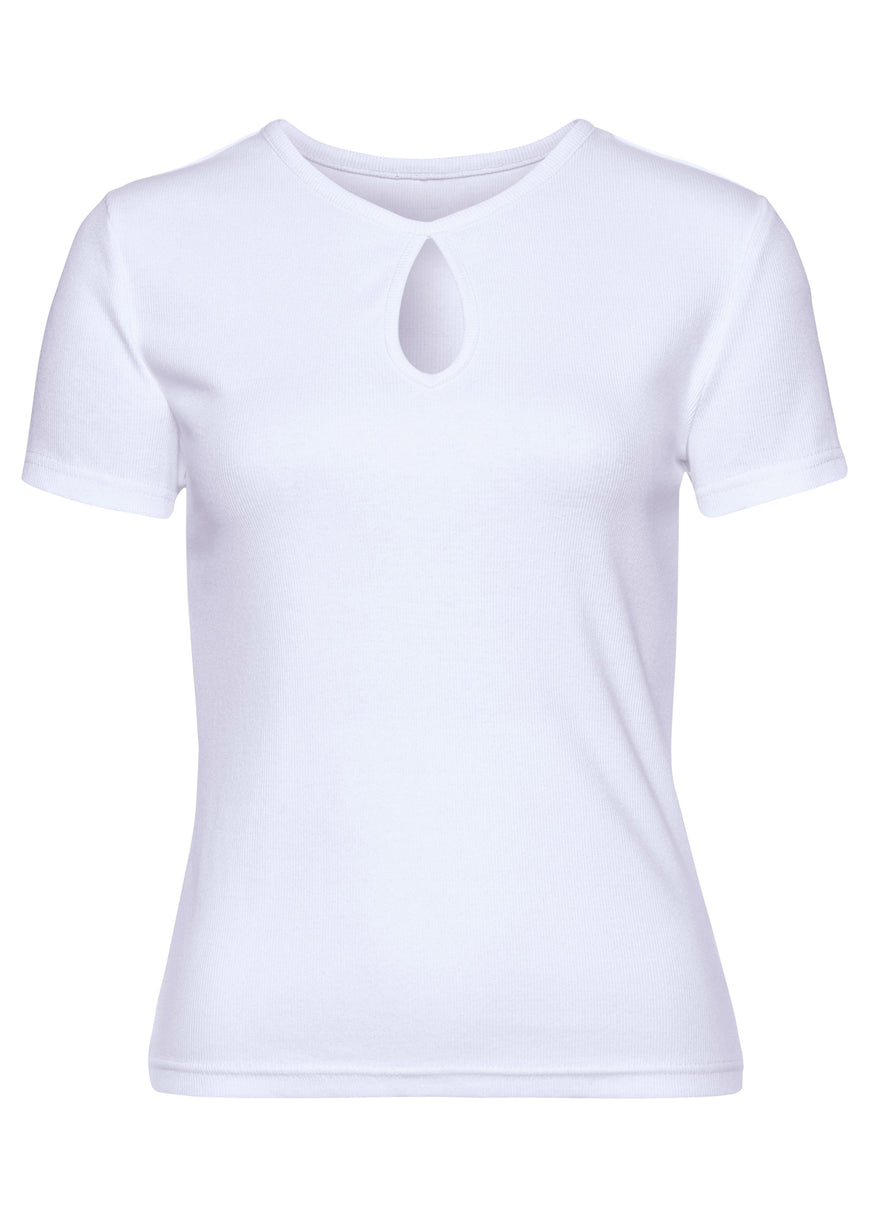 Cut-out keyhole top - White