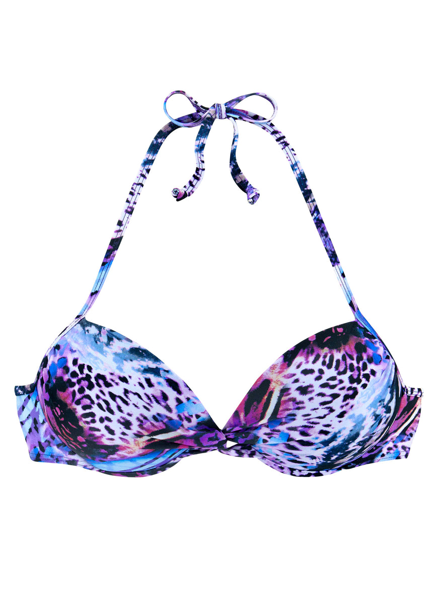 Push-up underwire top - Violet Mixed Animal