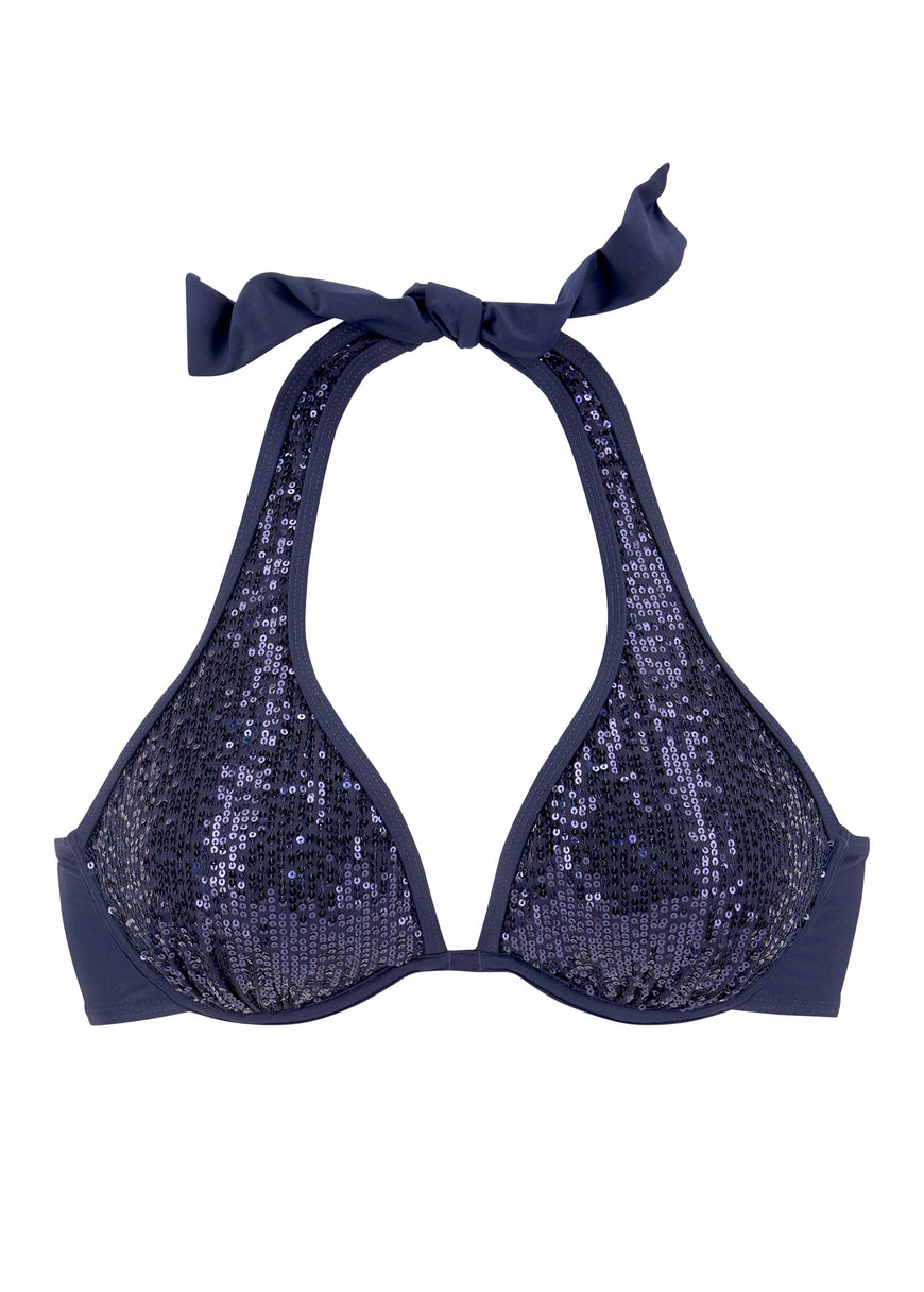 Underwire Bikini Top - Ultramarine Blue Sequins