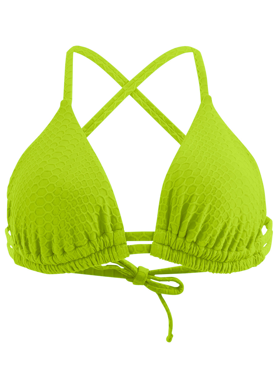 Honeycomb Triangle Top - Lime