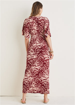 Twist Front Maxi Dress - Mystic Palm - thumbnail-2