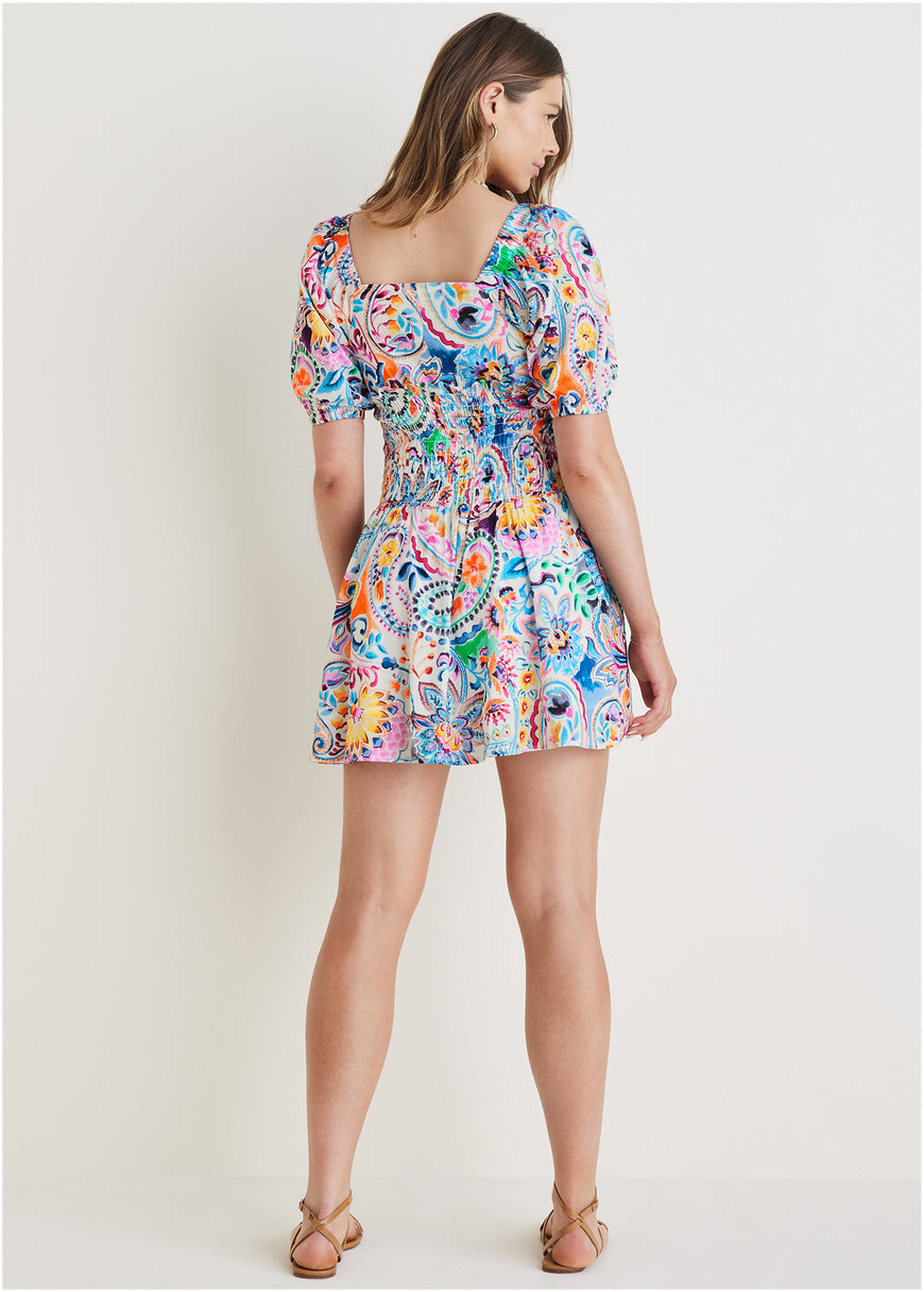 Cotton Voile Mini Dress - Fiesta Floral