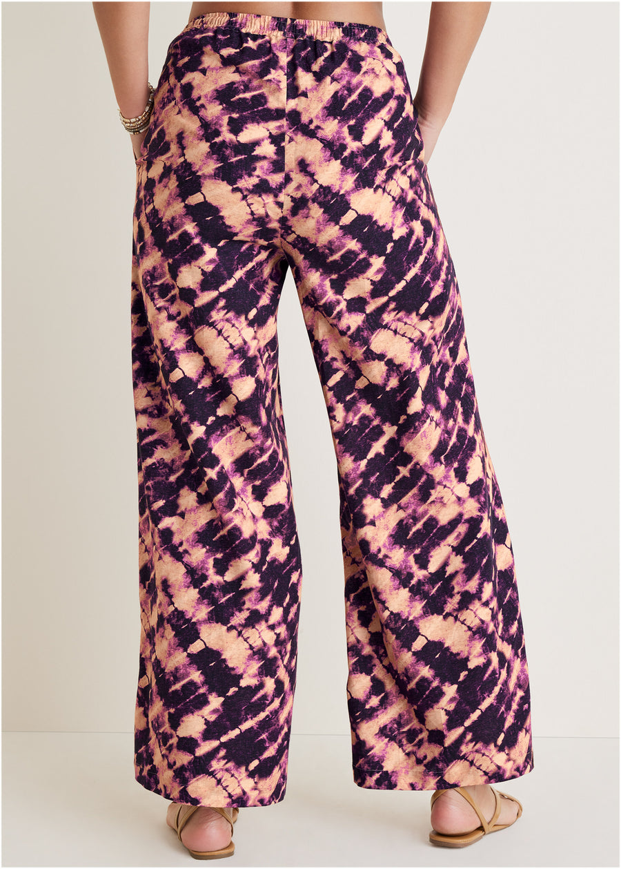 Pantalon large en lin et coton - Desert Tie Dye