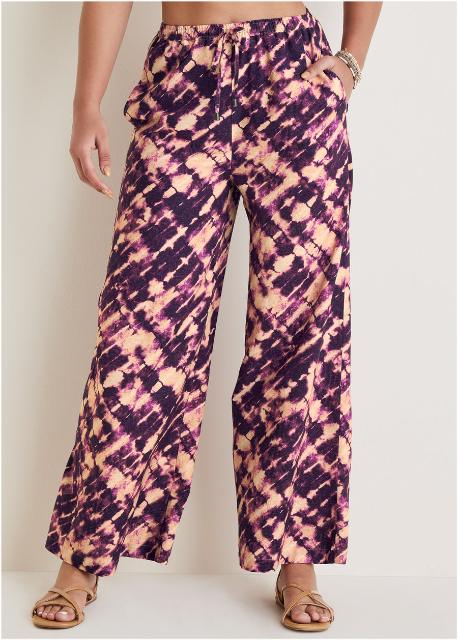 Pantalon large en lin et coton - Desert Tie Dye