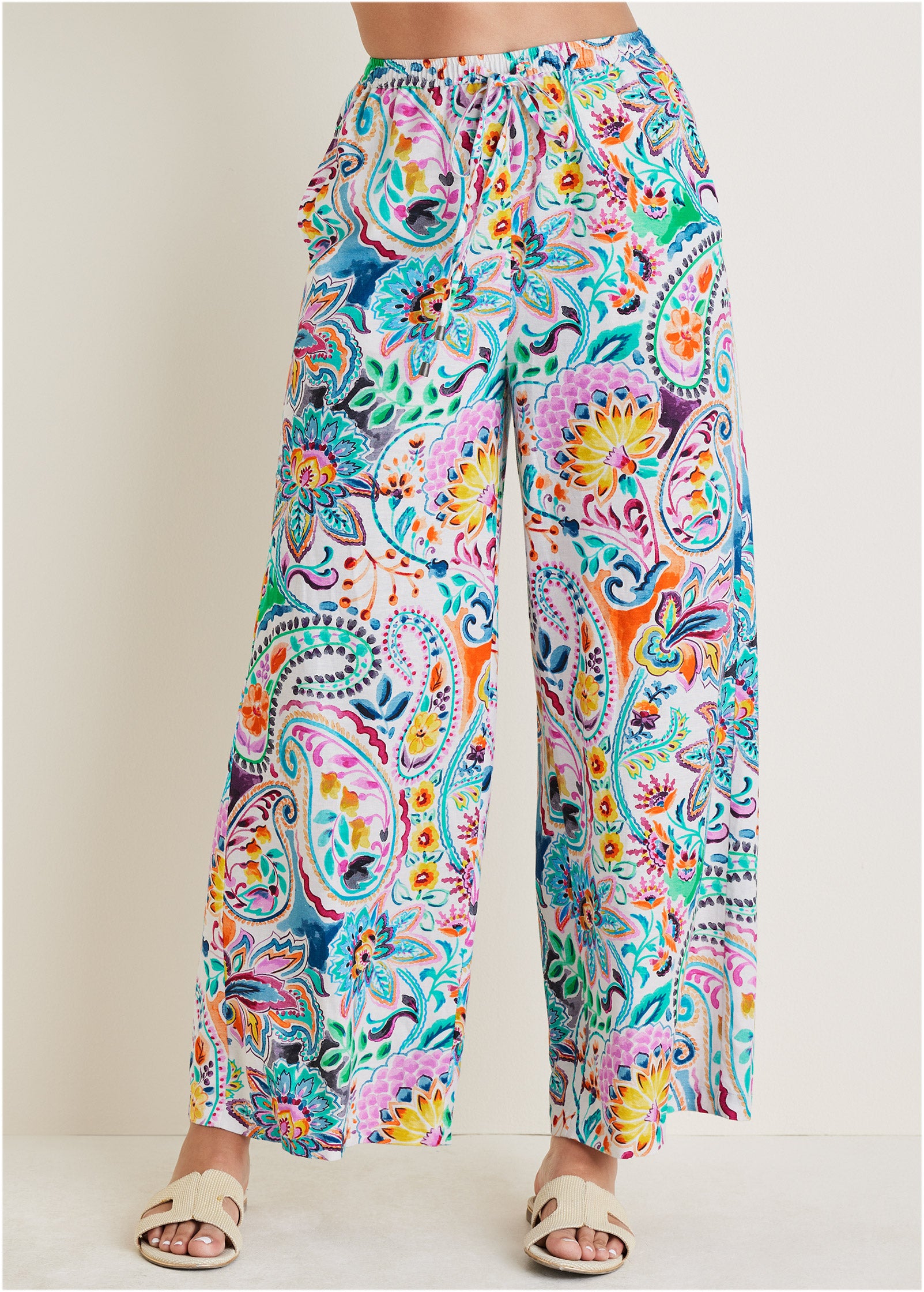 Pantalon large en lin et coton - Fiesta Floral