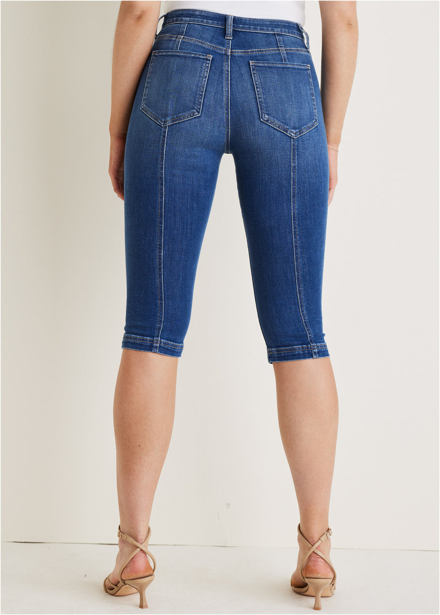 Modern Capri Jeans  - Medium Wash