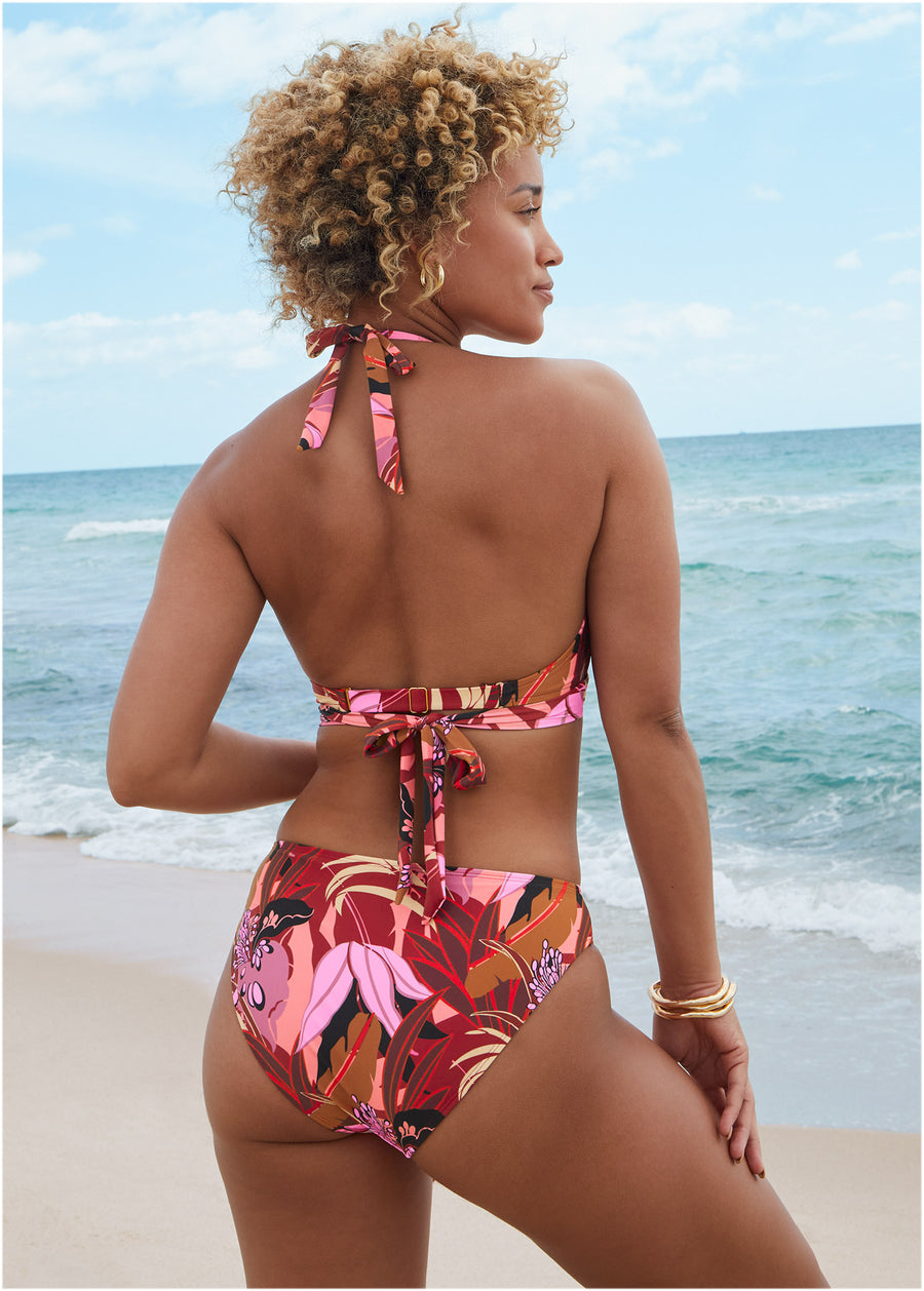 Haut de bikini cache-cœur Laguna - Floral Exotique