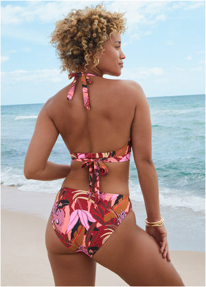 Haut de bikini cache-cœur Laguna - Floral Exotique - thumbnail-2