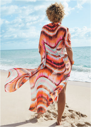 Long kimono cover-up - Desert Agate Cool - thumbnail-2