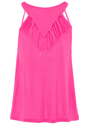 Strappy back tank - Pink - thumbnail-2