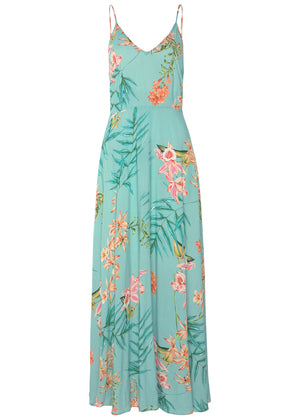 Tie-back maxi dress - Green Multi - thumbnail-2