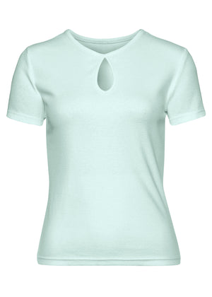 Cut-Out Keyhole Top - Light Blue - thumbnail-2