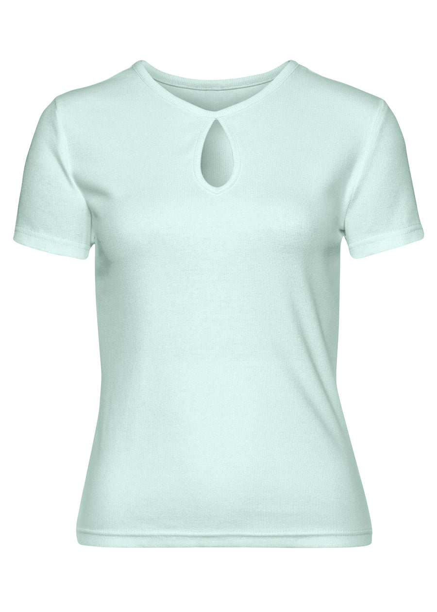 Cut-Out Keyhole Top - Light Blue