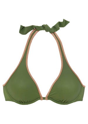 Underwire Halter Top - Green Multi - thumbnail-2