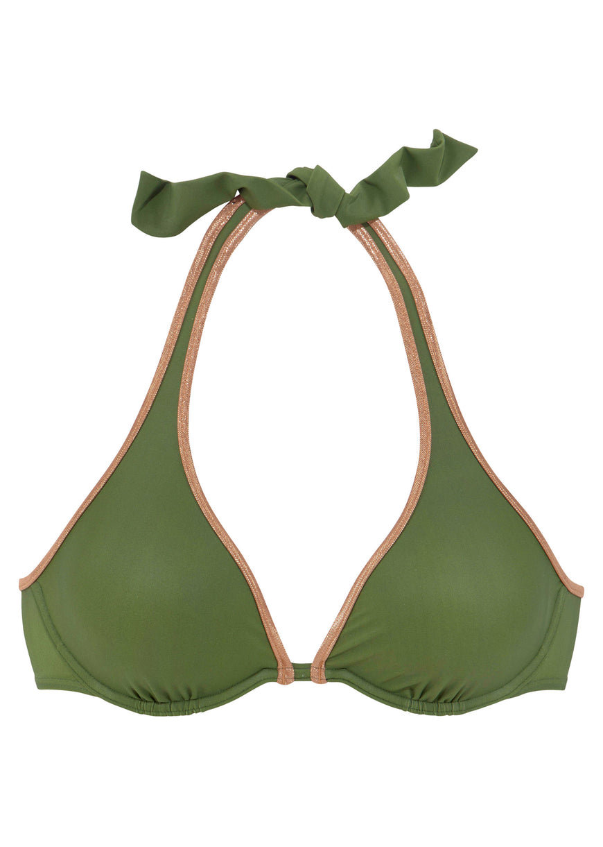 Underwire Halter Top - Green Multi