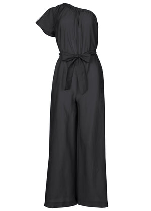 One Shoulder Jumpsuit - Black - thumbnail-3