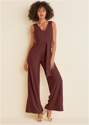 Wide leg jumpsuit - Auburn - thumbnail-1