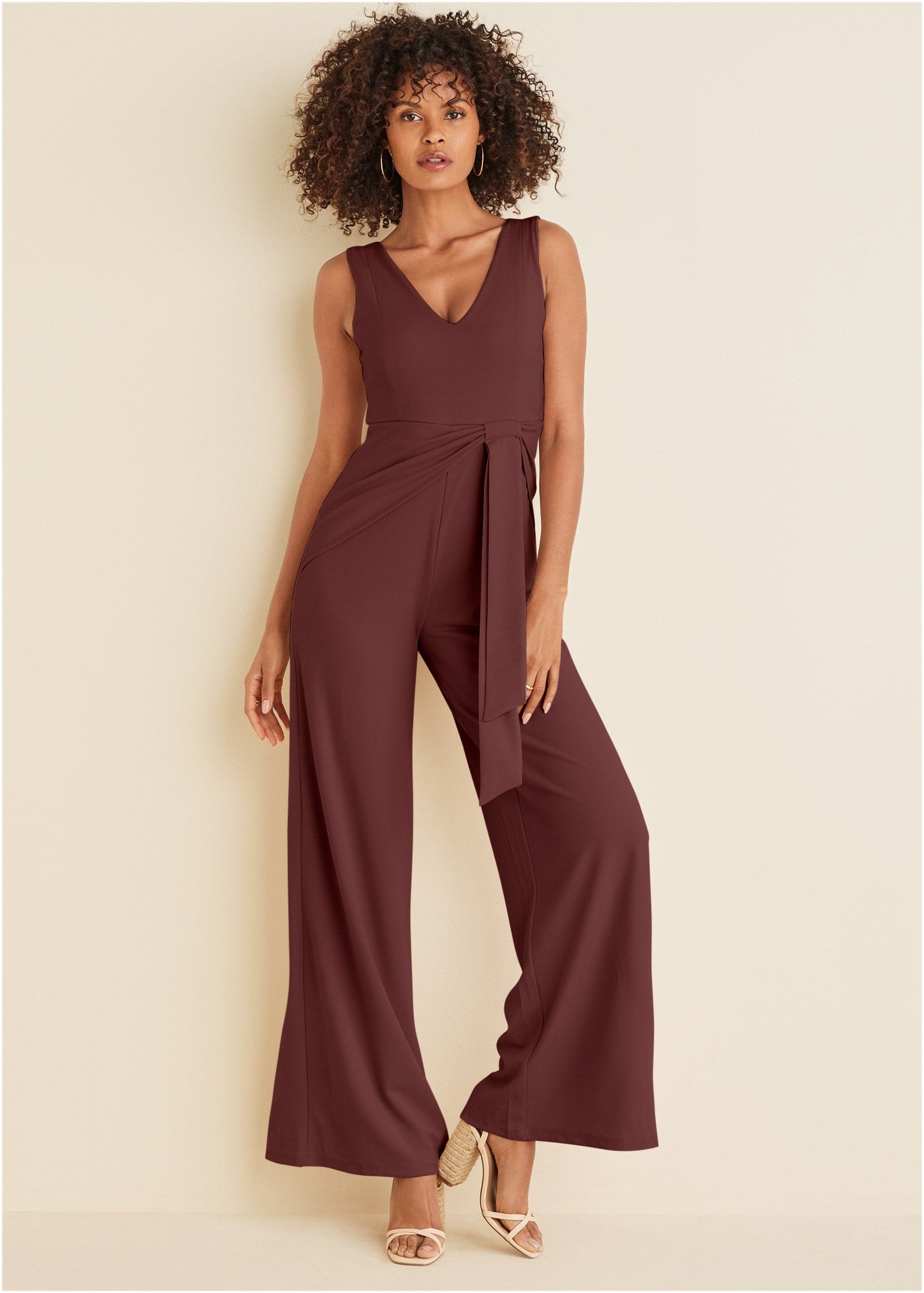 Wide leg jumpsuit - Auburn