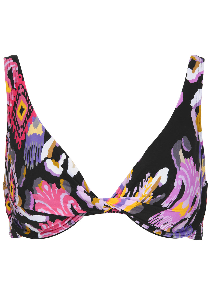 Antigua Twist Bikini Top - Desert Ikat Black