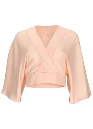 Kimono sleeve faux wrap top - Blush - thumbnail-5