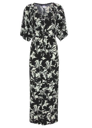 Twist Front Maxi Dress - Exotic Shadow Floral - thumbnail-4