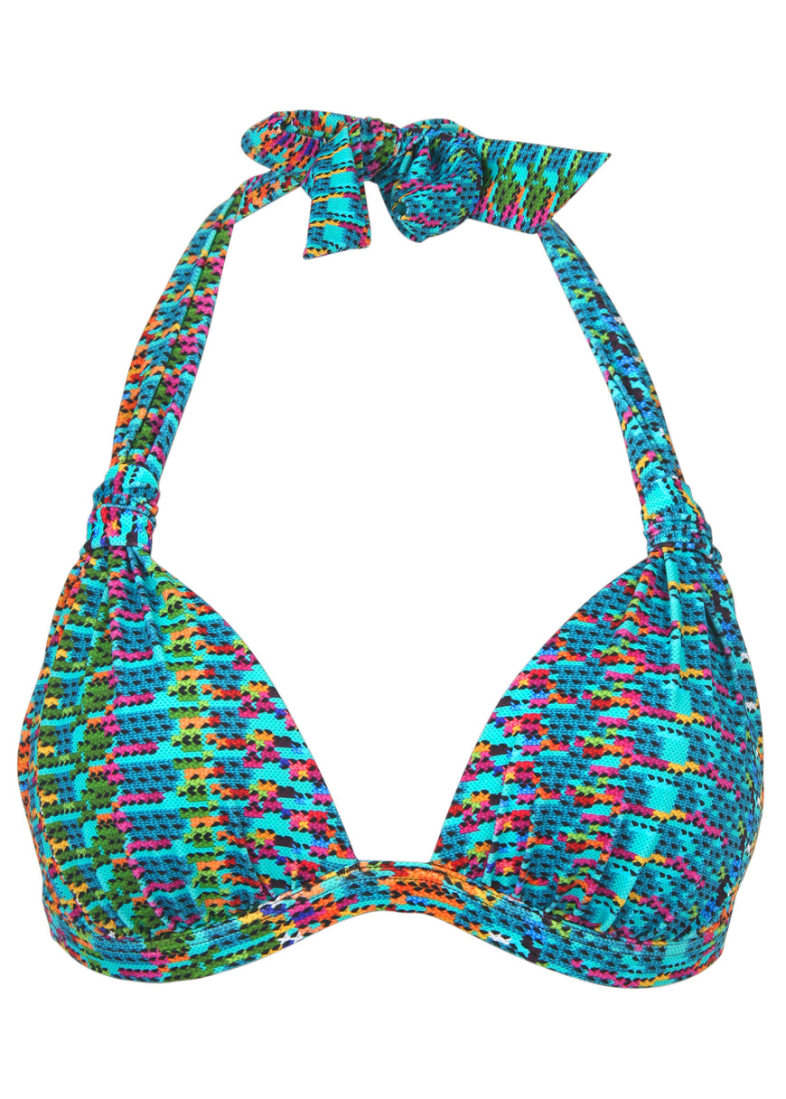 Goddess enhancer push-up top - Fiesta Stripe