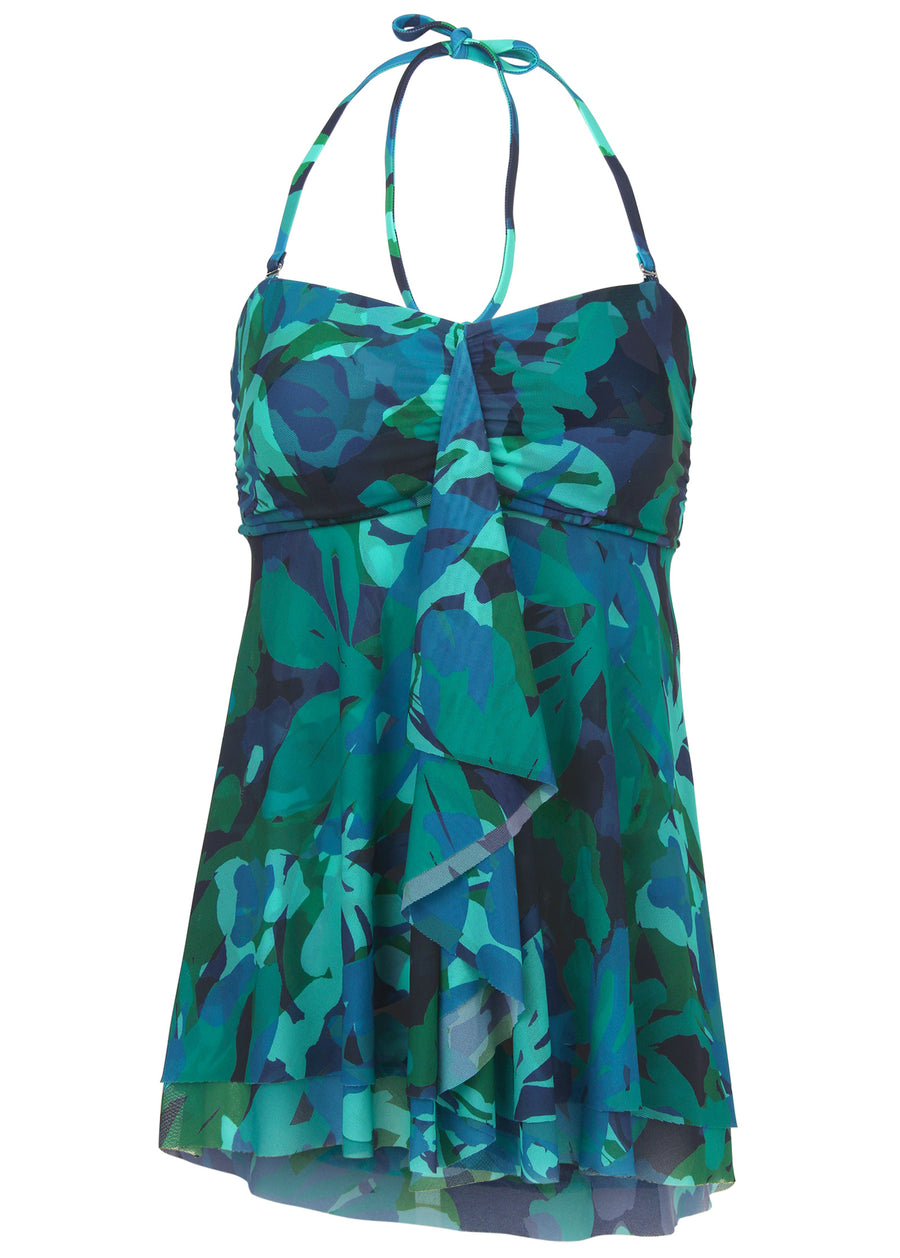 Flowing Bandeau Tankini - Desert Floral Blue