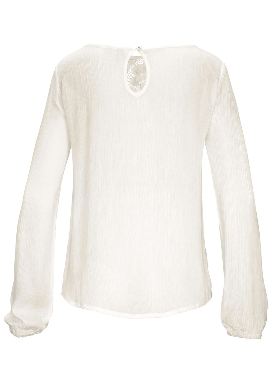 Lace Long Sleeve Top - White