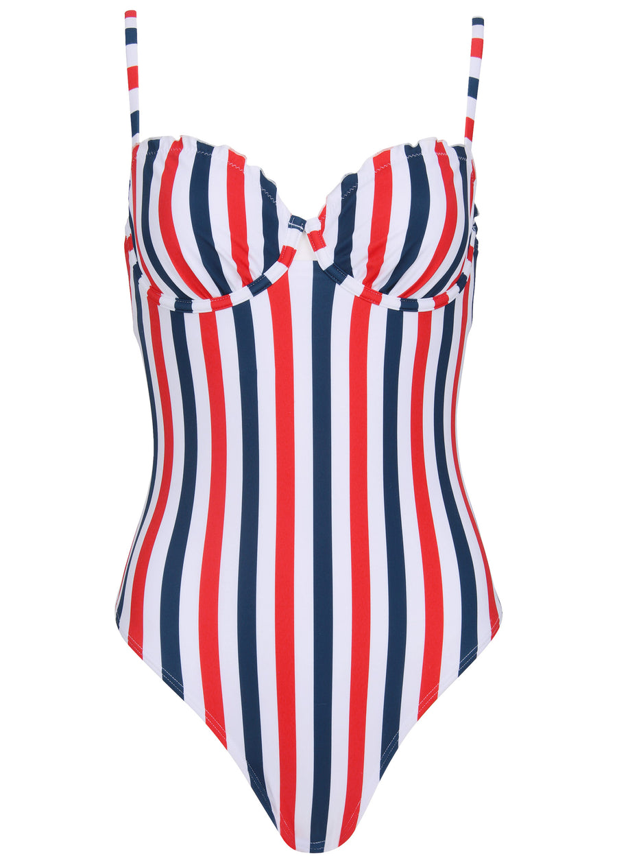 Bermuda One Piece - Americana Stripe Large