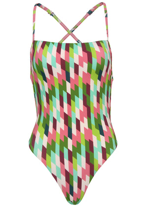 Ribbed low back one-piece - Dynamic Geo Small - thumbnail-3