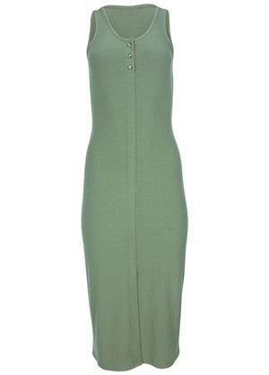 Henley midi dress - Basil - thumbnail-3