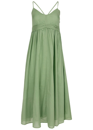 Spaghetti Strap Maxi Dress - Basil - thumbnail-3