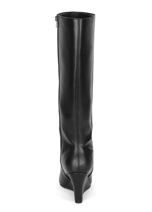 Tall Wedge Boots - Black - thumbnail-4