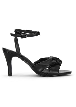 Knot Strap Heel - Black - thumbnail-2