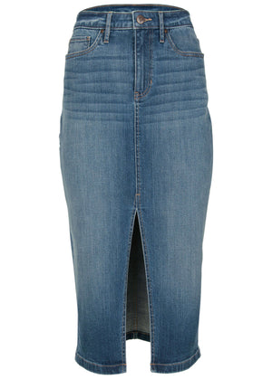 Denim Midi Skirt - Medium Wash - thumbnail-5