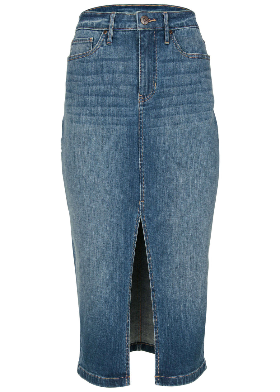 Denim Midi Skirt - Medium Wash