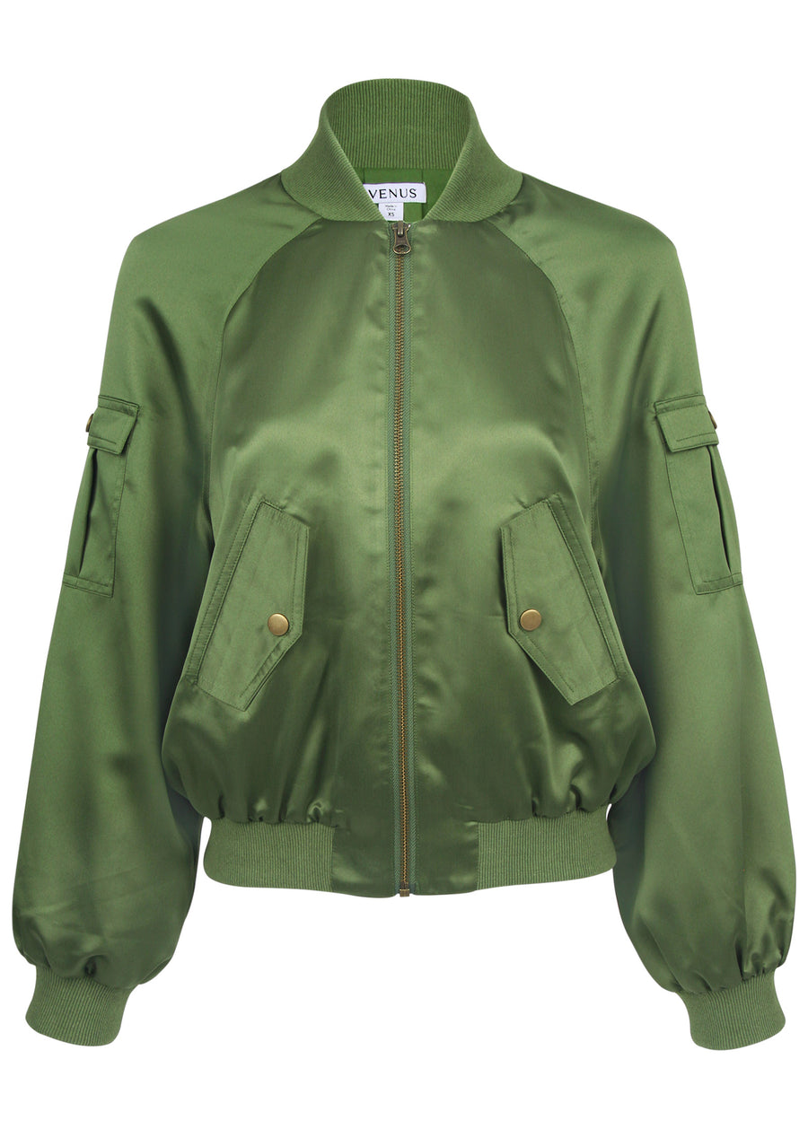 Bomber satiné mat - Vert Bronze