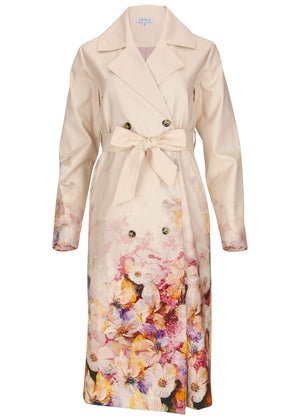 Printed Trench Coat - Digital Wildflowers - thumbnail-4